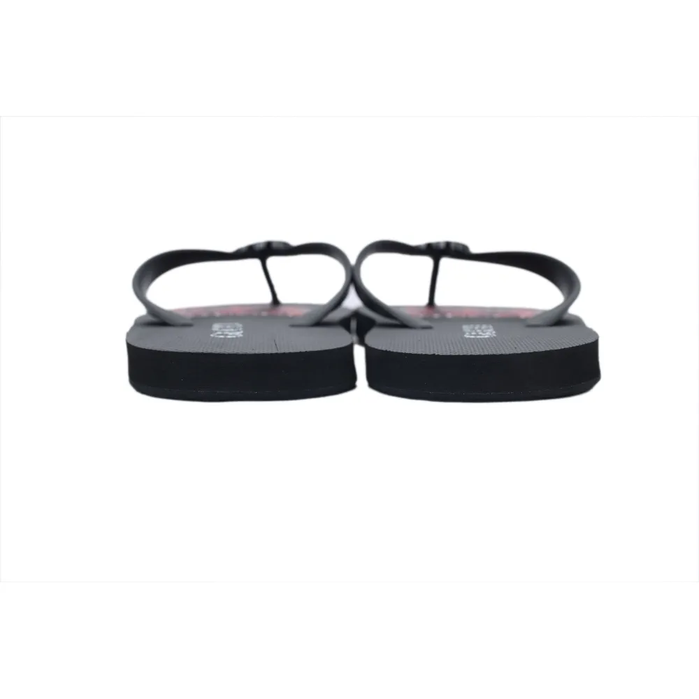 Gucci Slippers Striped Bottom Flower Black