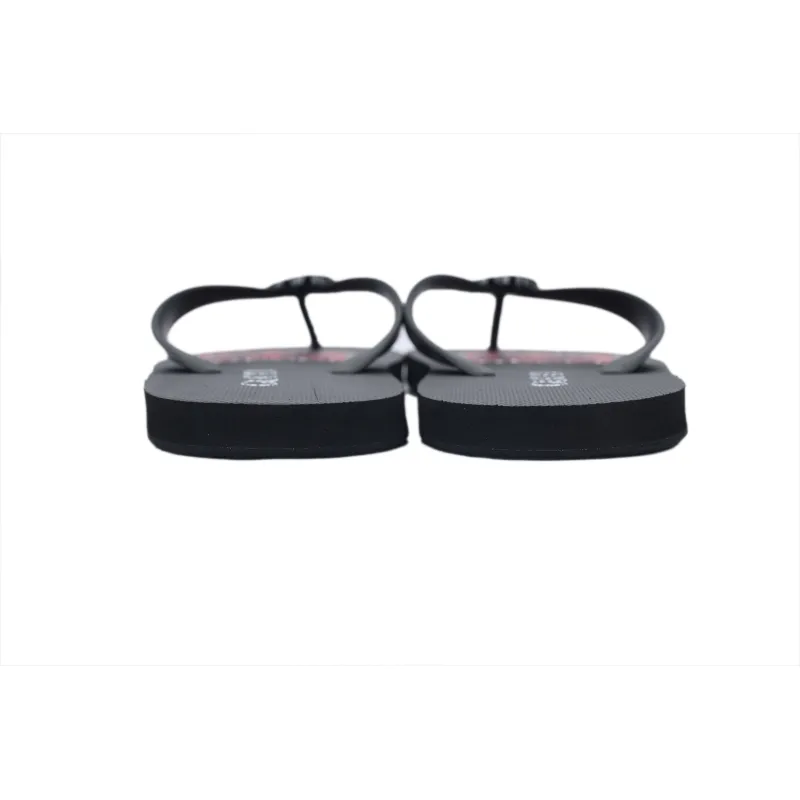 Gucci Slippers Striped Bottom Flower Black