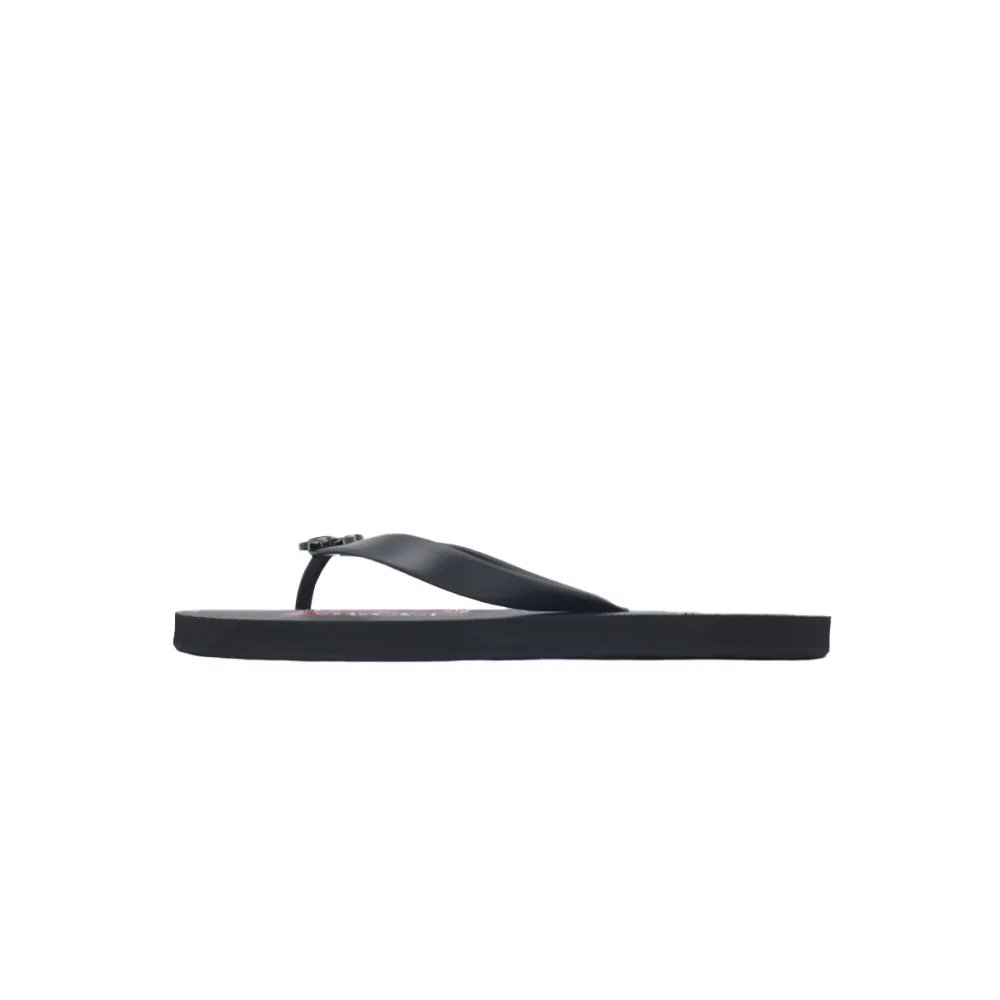 Gucci Slippers Striped Bottom Flower Black