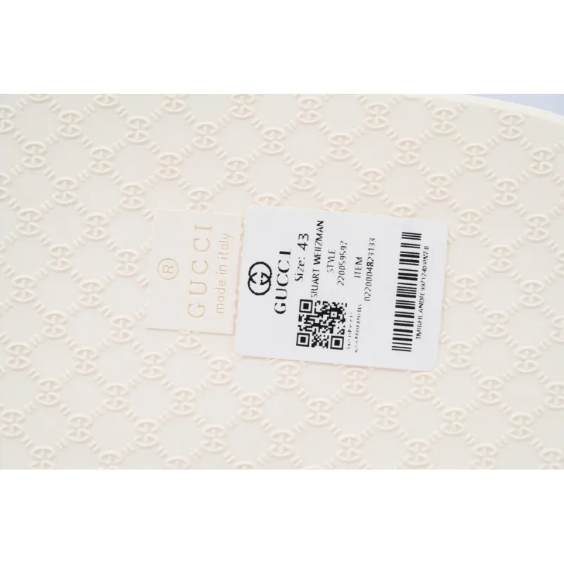 Gucci Slippers Striped Bottom Flower Rice White