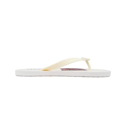 Gucci Slippers Striped Bottom Flower Rice White 02
