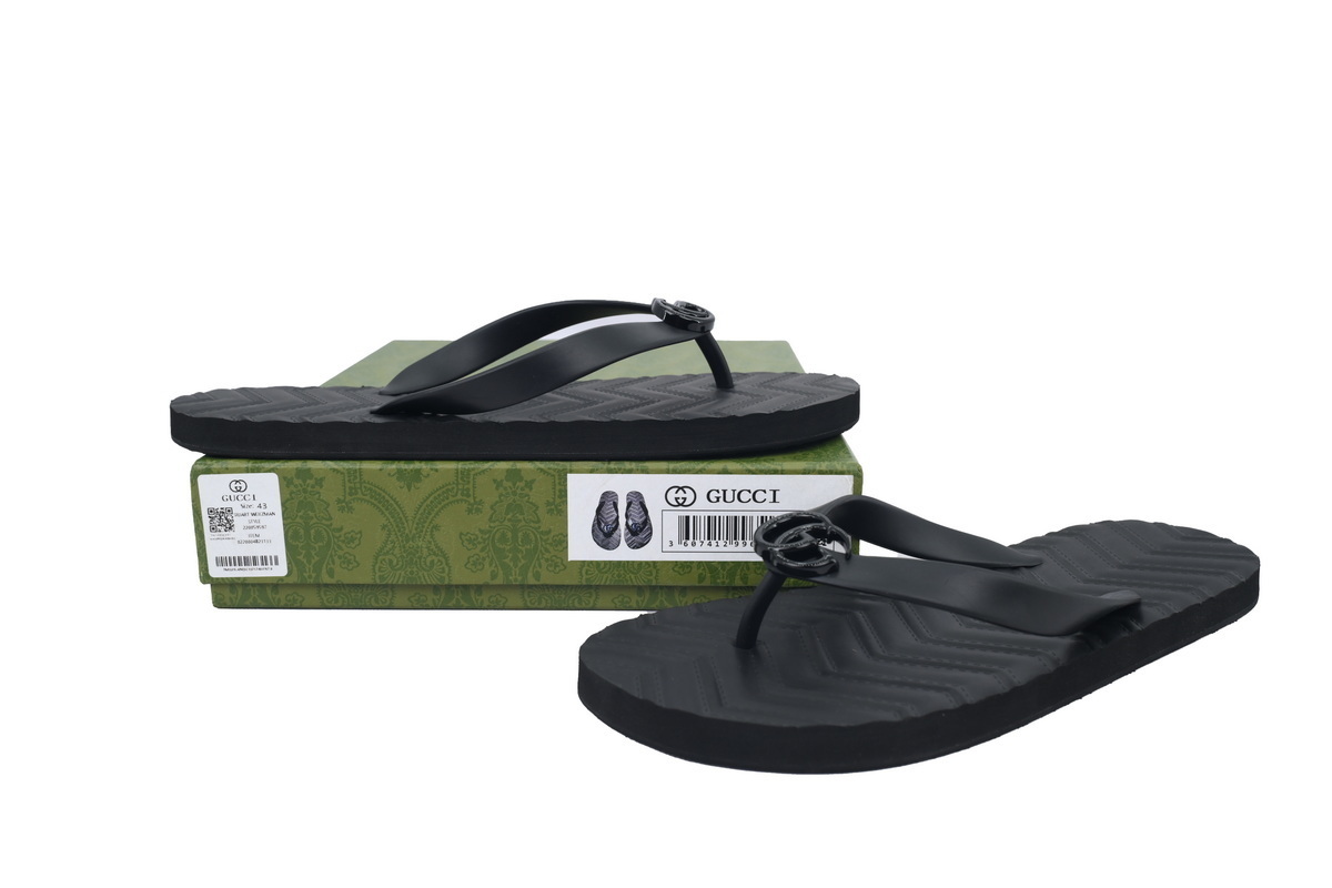 Gucci Slippers Striped Double Black