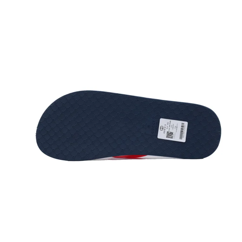 Gucci Slippers Striped Double Black And Red