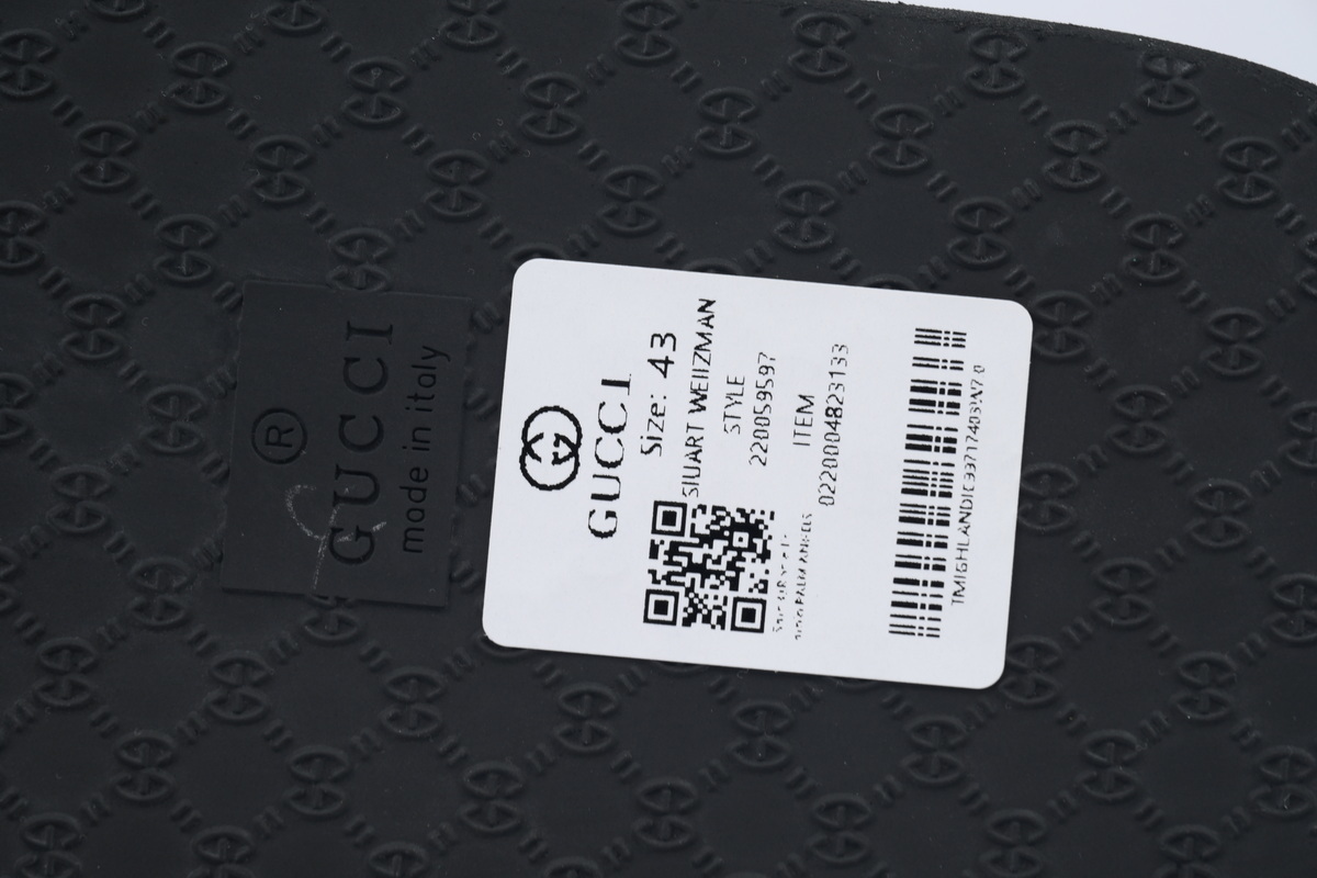 Gucci Slippers Striped Double G Beige Black