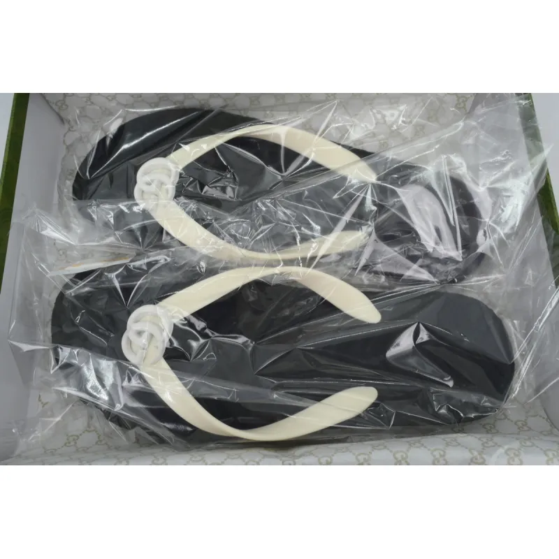 Gucci Slippers Striped Double G Beige Black
