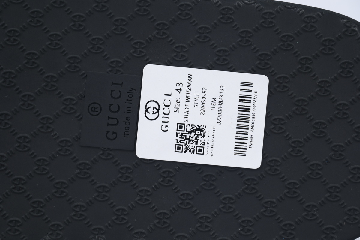 Gucci Slippers Striped Double G Black