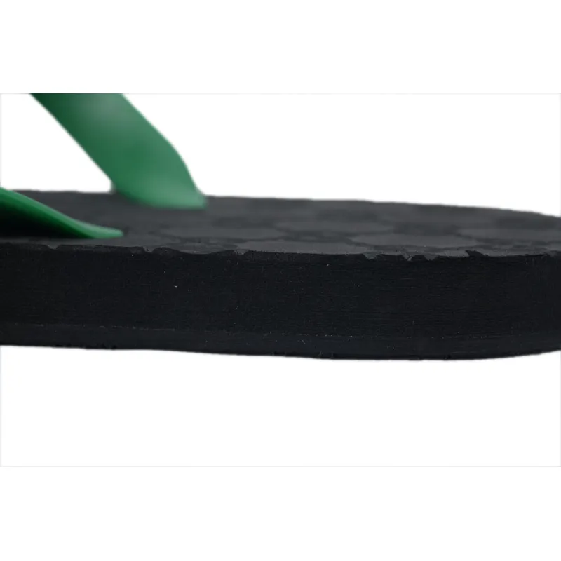 Gucci Slippers Striped Double G Black Green