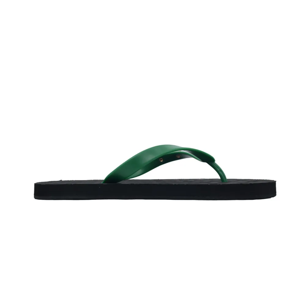 Gucci Slippers Striped Double G Black Green