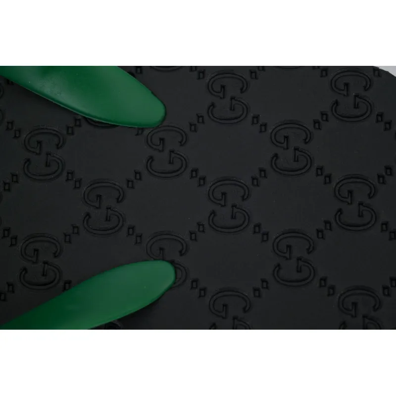 Gucci Slippers Striped Double G Black Green