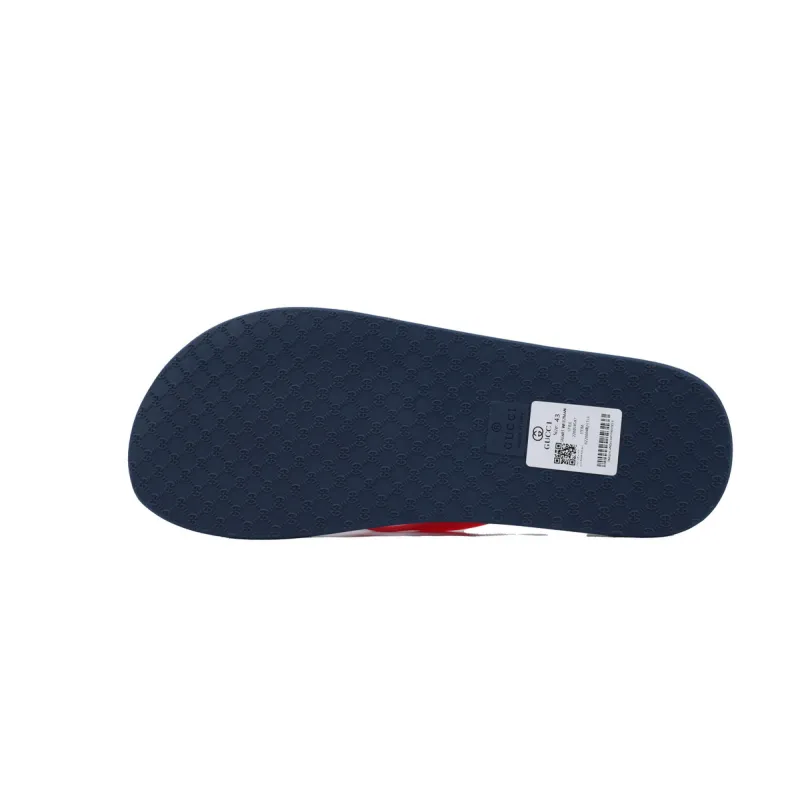 Gucci Slippers Striped Double G Blue Red