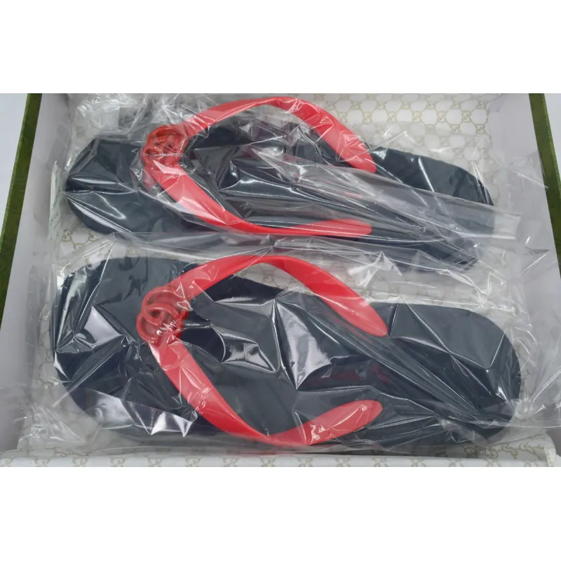 Gucci Slippers Striped Double G Blue Red