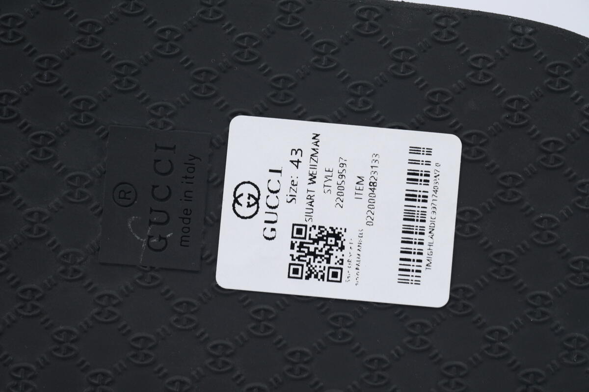 Gucci Slippers Striped Double G Printed Black Rice