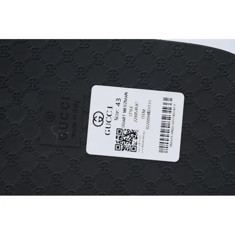 Gucci Slippers Striped Double G Printed Black Rice