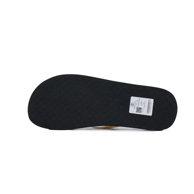 Gucci Slippers Striped Double G Printed Black Rice