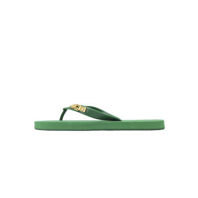 Gucci Slippers Striped Double G Printed Green 01