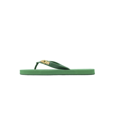 Gucci Slippers Striped Double G Printed Green 01