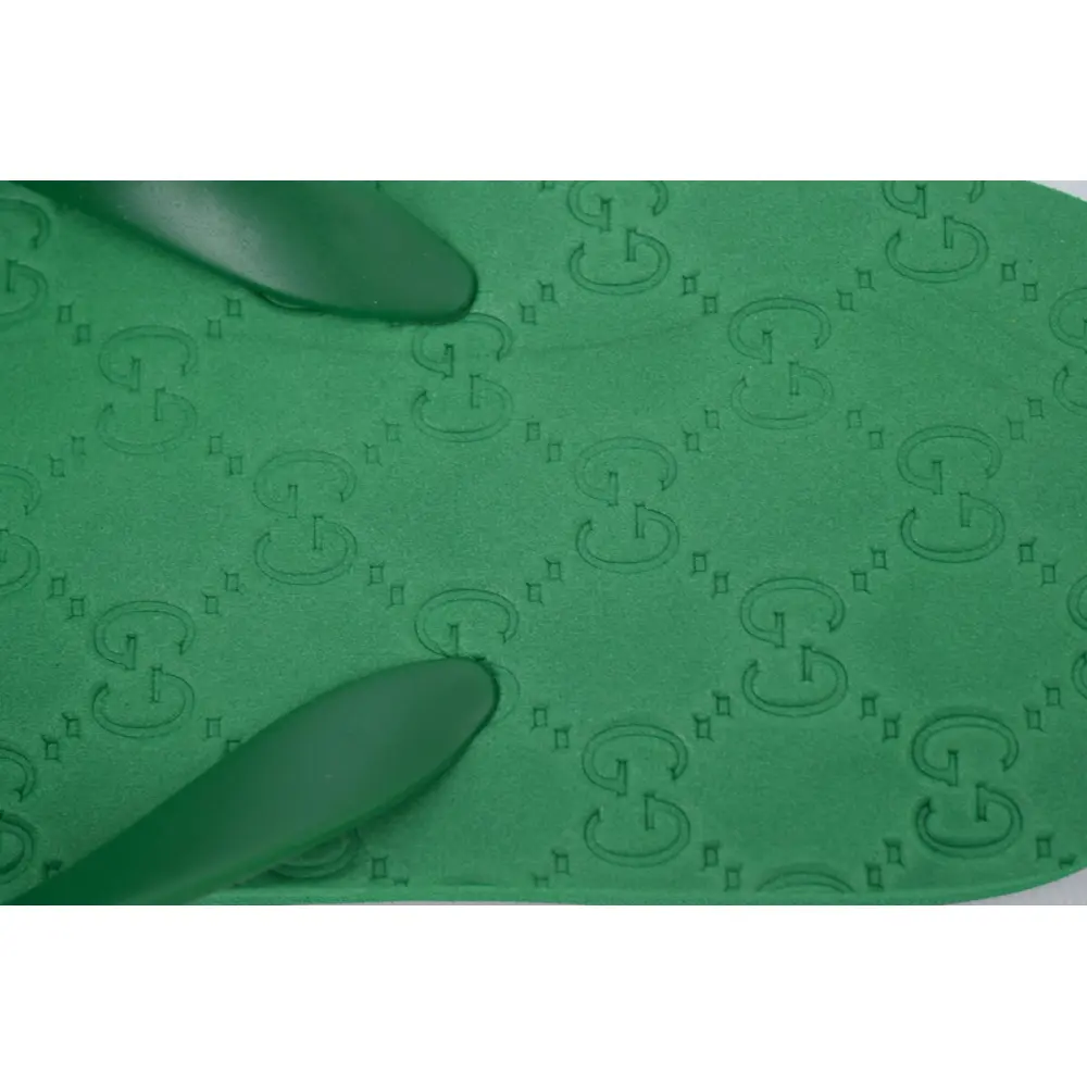Gucci Slippers Striped Double G Printed Green
