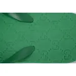 Gucci Slippers Striped Double G Printed Green