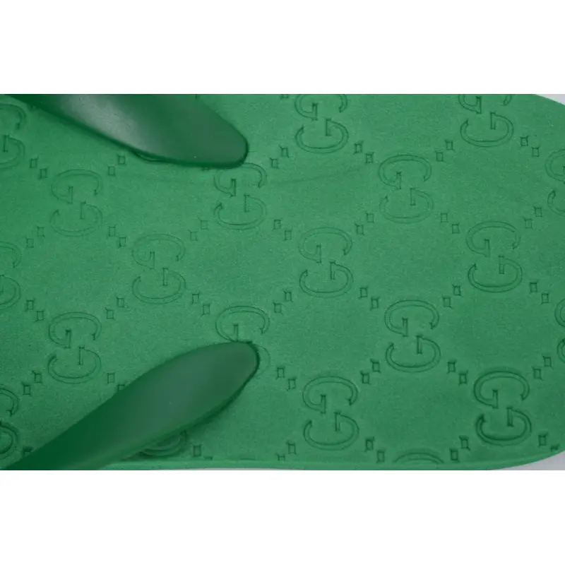Gucci Slippers Striped Double G Printed Green
