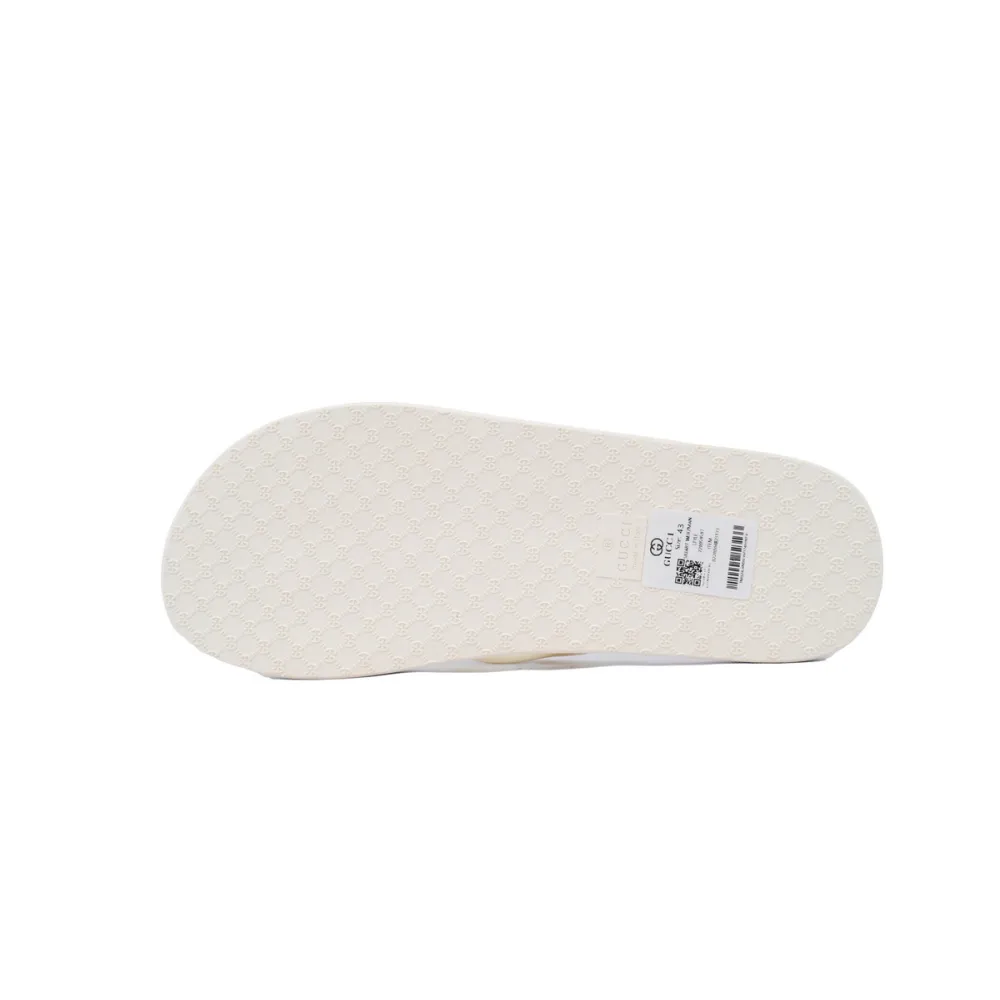Gucci Slippers Striped Double G Rice White