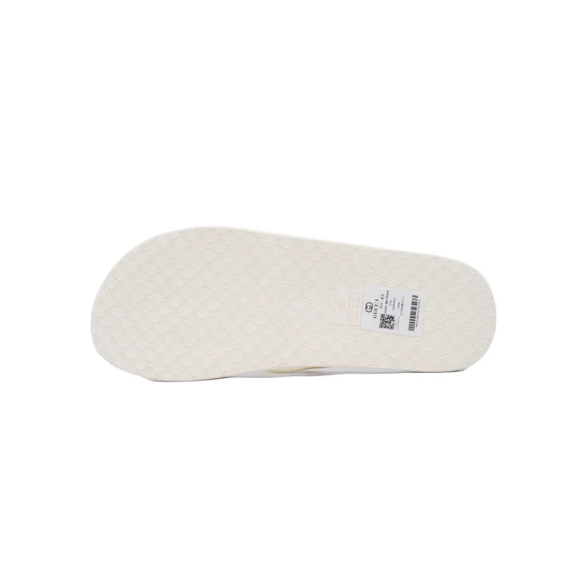 Gucci Slippers Striped Double G Rice White