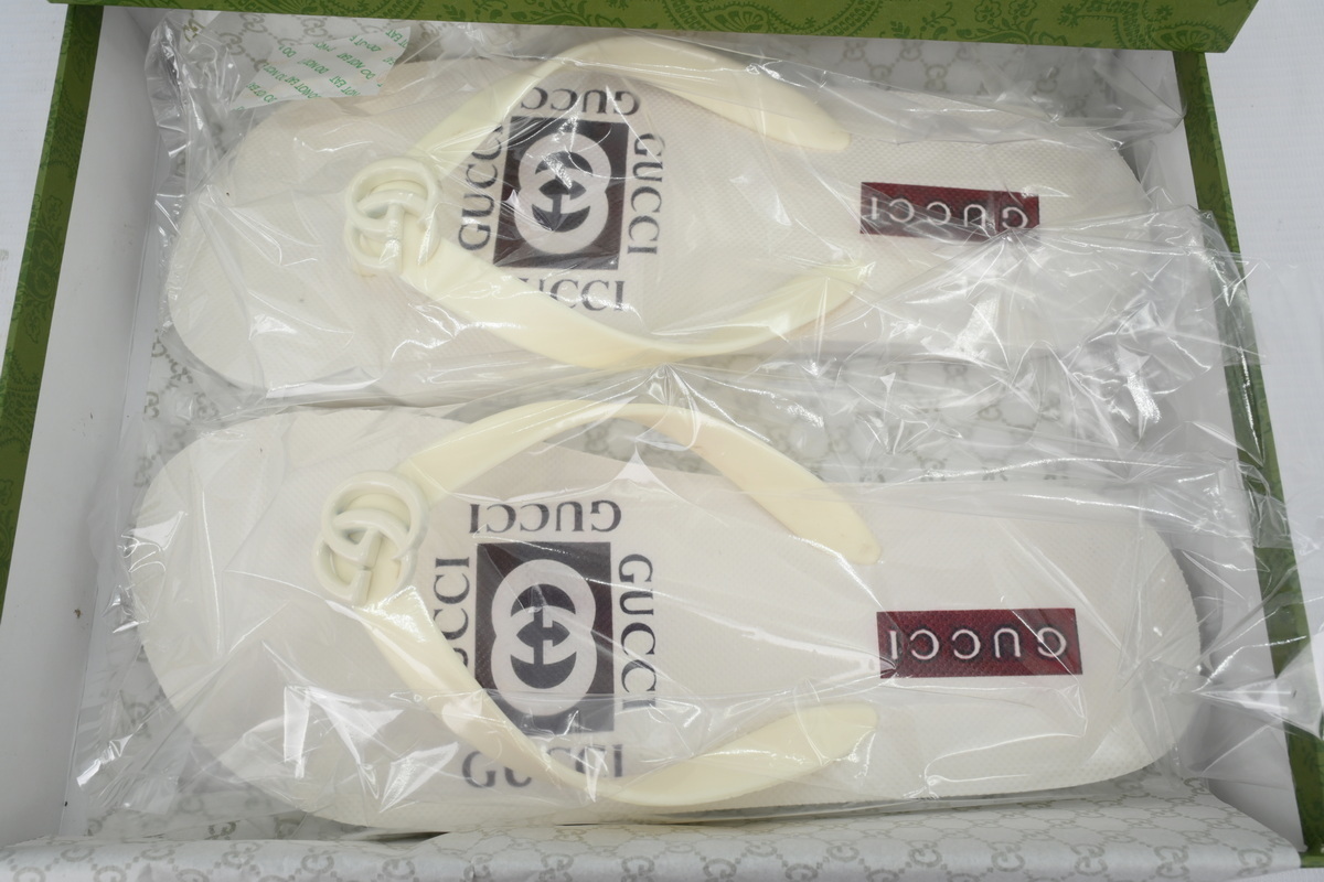 Gucci Slippers Striped Double G White