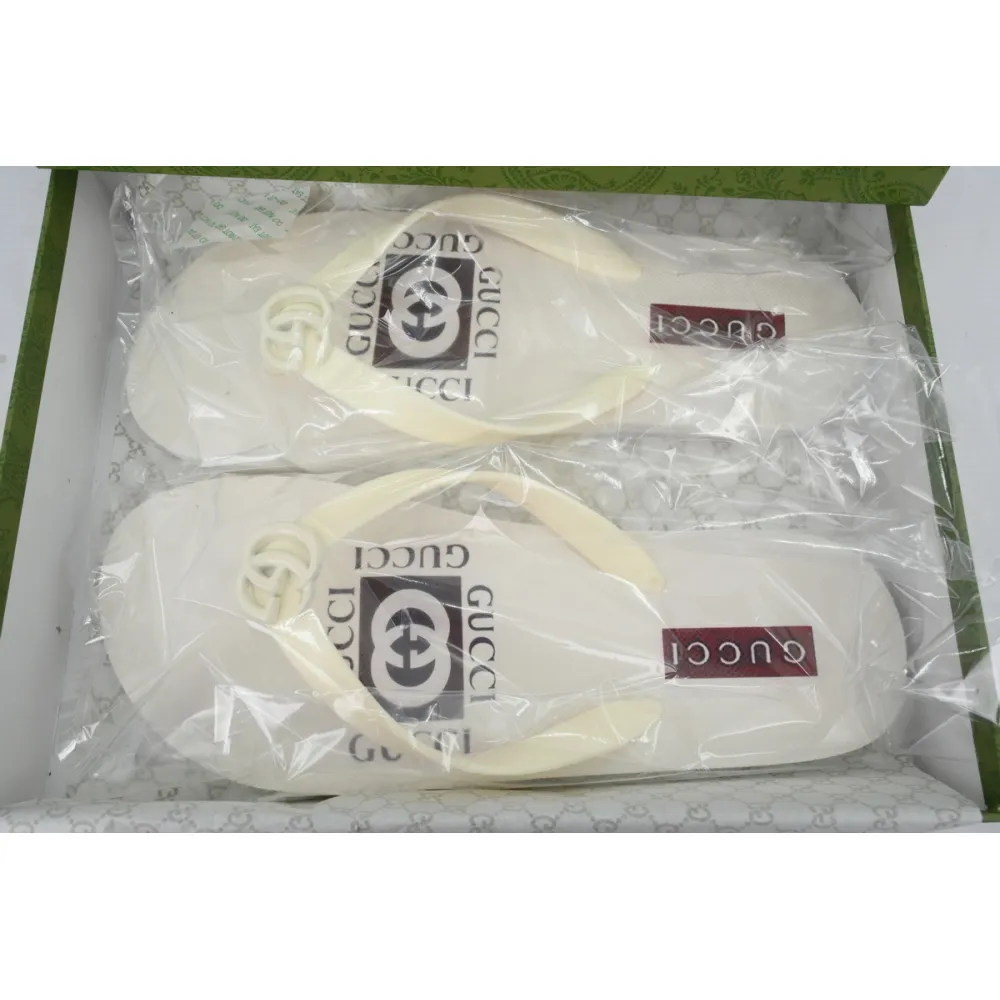 Gucci Slippers Striped Double G White