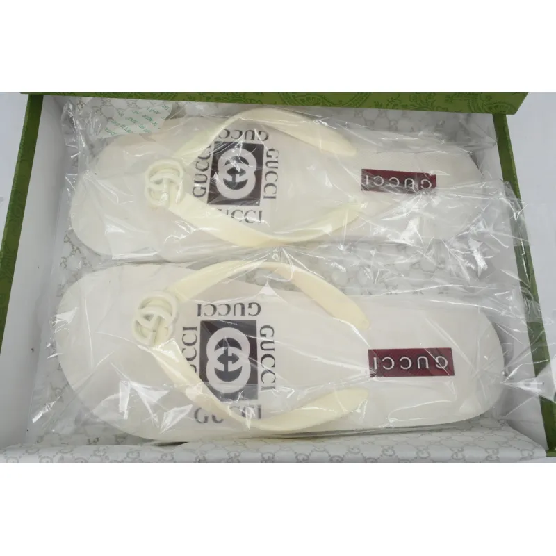 Gucci Slippers Striped Double G White