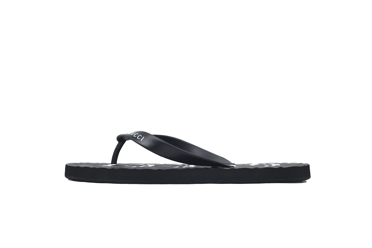 Gucci Slippers Striped Double Gucci Black