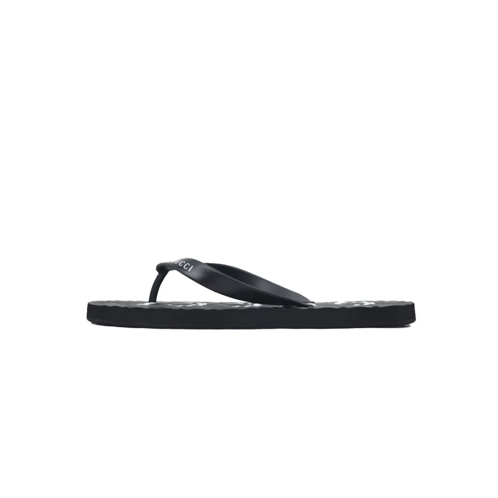 Gucci Slippers Striped Double Gucci Black