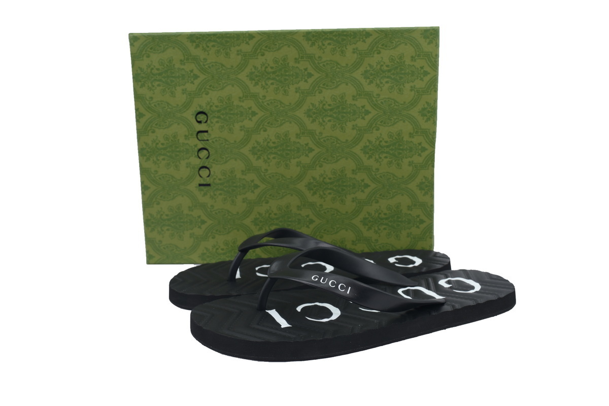 Gucci Slippers Striped Double Gucci Black