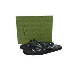 Gucci Slippers Striped Double Gucci Black