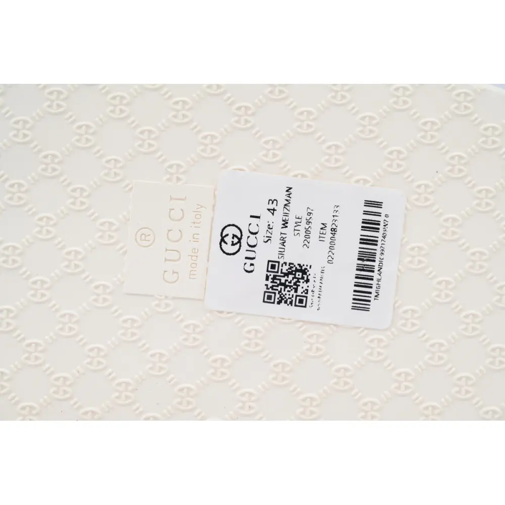 Gucci Slippers Striped Double Gucci Rice White