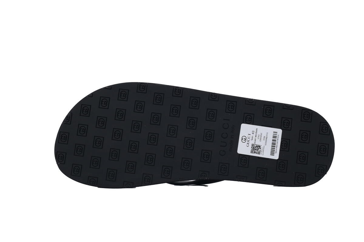 Gucci Slippers Striped Printed Black