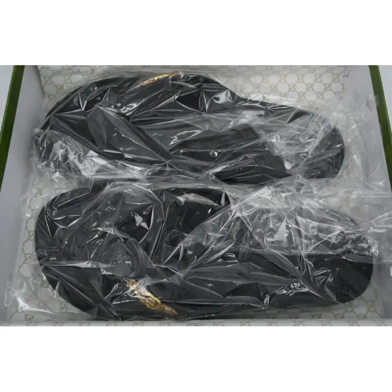 Gucci Slippers Striped Printed Black