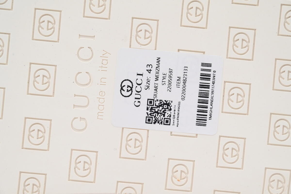 Gucci Slippers Striped Printed Rice White