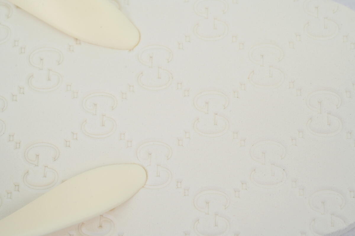 Gucci Slippers Striped Printed Rice White