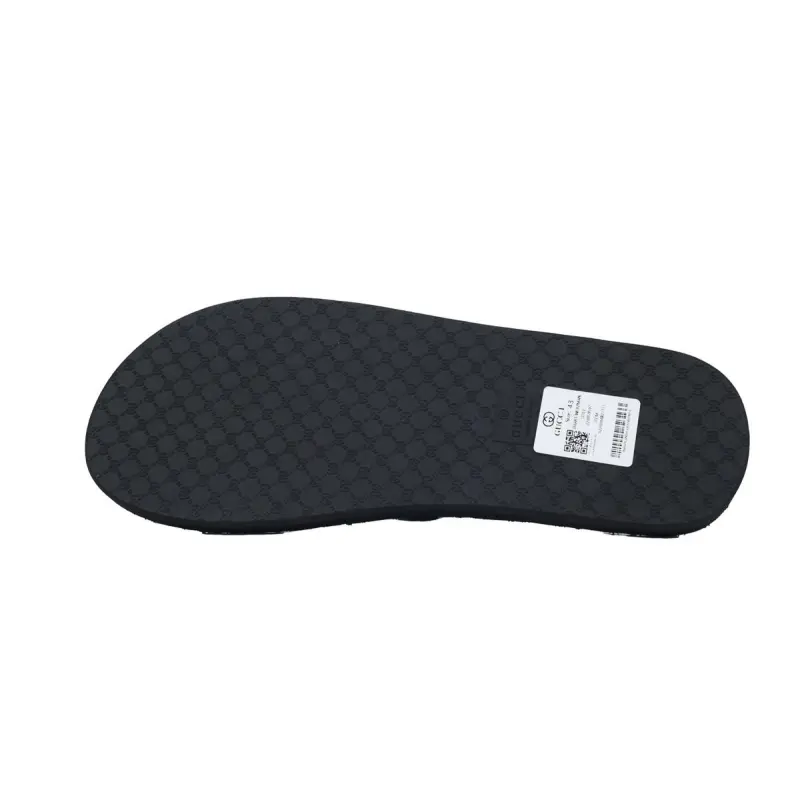 Gucci Slippers Striped Silver Black