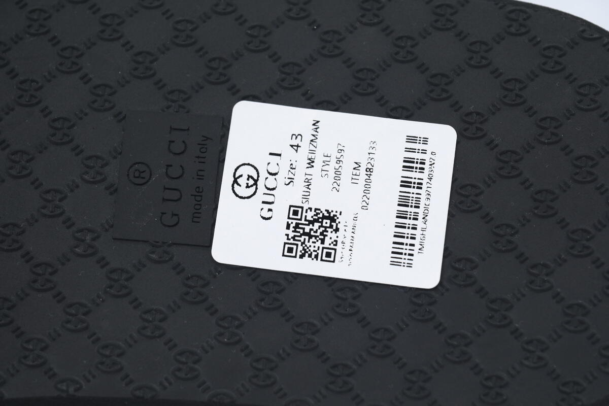 Gucci Slippers Striped Silver Black