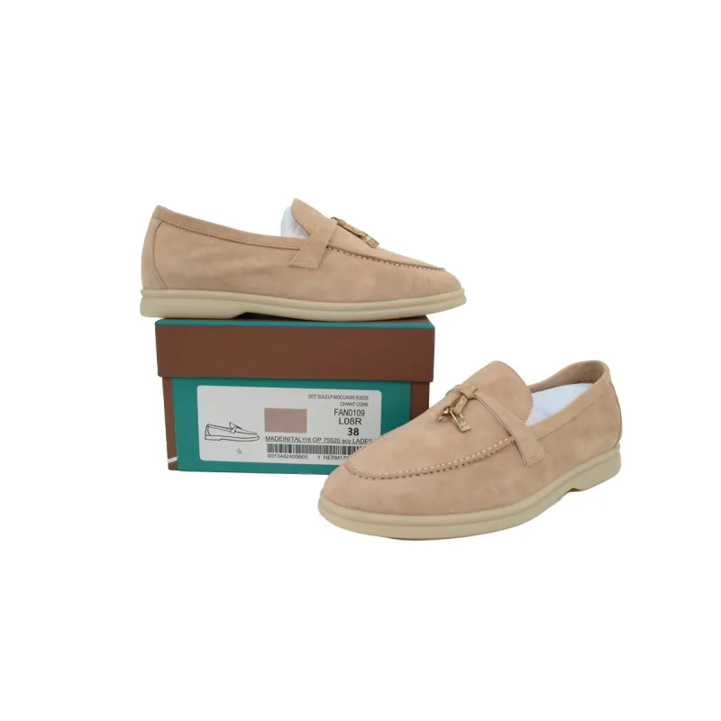 Loro Piana Bean Shoes In Apricot Color FAL5899