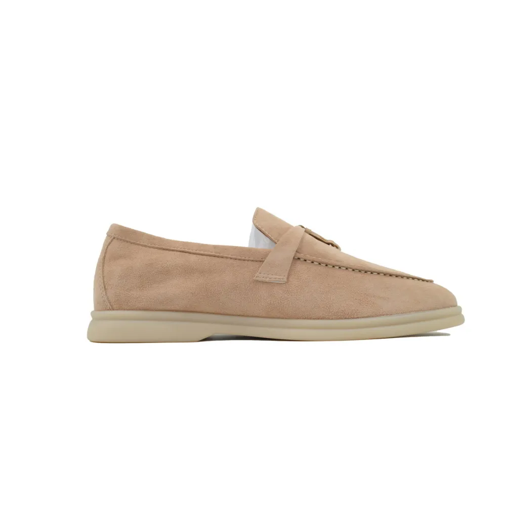 Loro Piana Bean Shoes In Apricot Color FAL5899