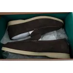 Loro Piana Bean Shoes In Red Brown Color