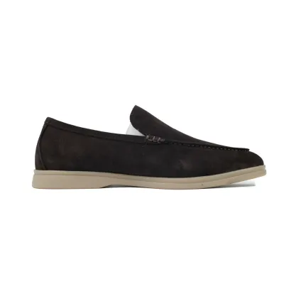 Loro Piana Bean Shoes In Red Brown Color 02