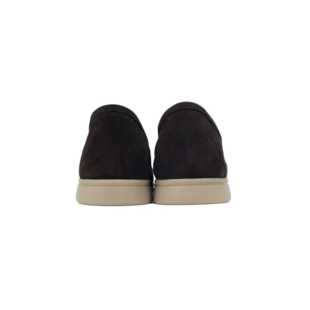 Loro Piana Bean Shoes In Red Brown Color