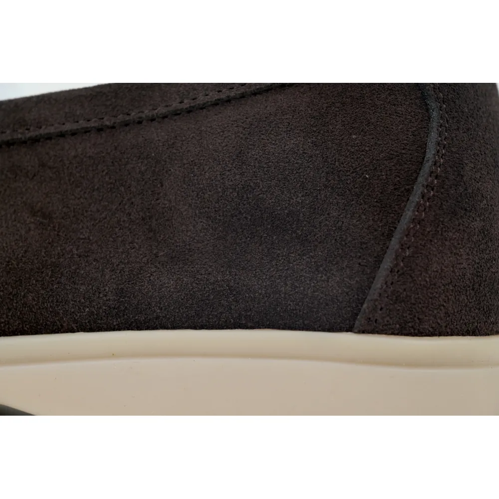 Loro Piana Bean Shoes In Red Brown Color