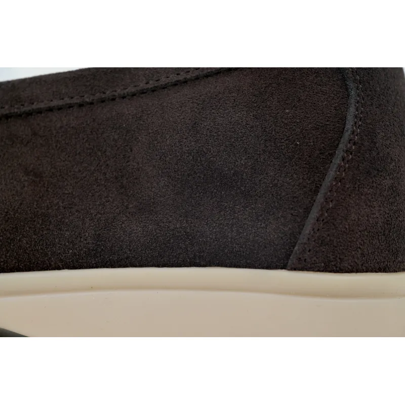Loro Piana Bean Shoes In Red Brown Color