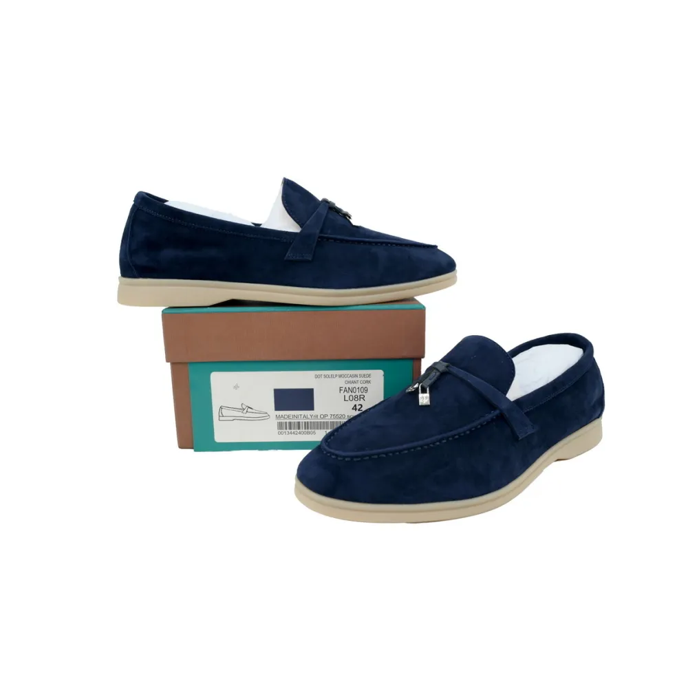 Loro Piana Bean Shoes With Hidden Blue Buckle FAL5899