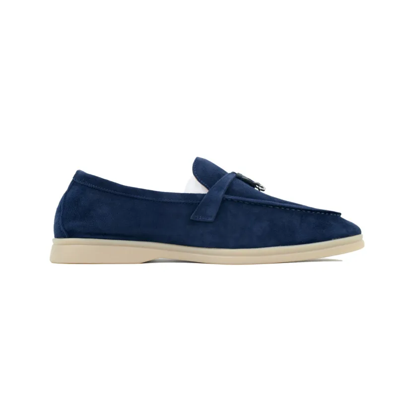 Loro Piana Bean Shoes With Hidden Blue Buckle FAL5899