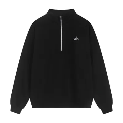 Alo Yoga Accolade 1/4 Zip Pullover Black 01