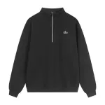Alo Yoga Accolade 1/4 Zip Pullover Black Grey